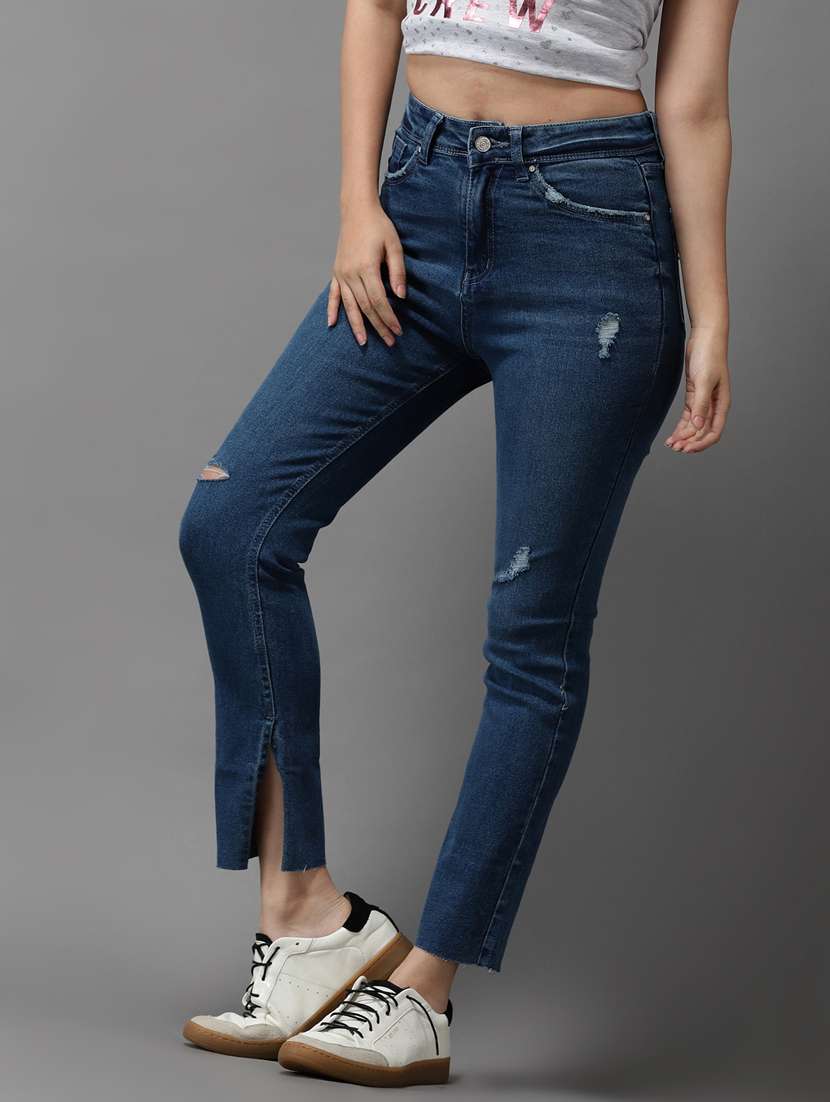 women's distress slim fit jeans - 18531072 -  Standard Image - 1