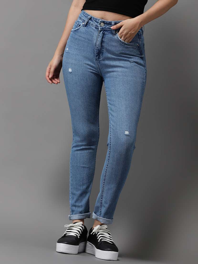 women's distress slim fit jeans