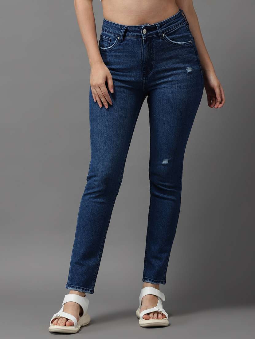 women's distress slim fit jeans