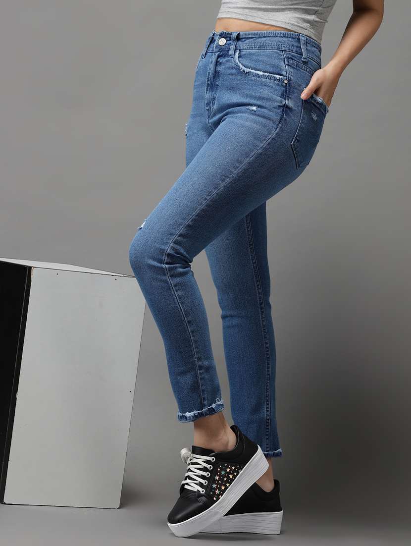 women's distress slim fit jeans - 18531082 -  Standard Image - 1