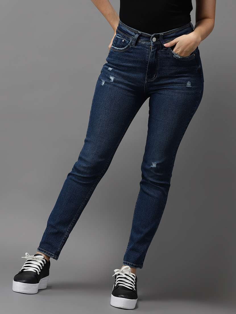 women's distress slim fit jeans