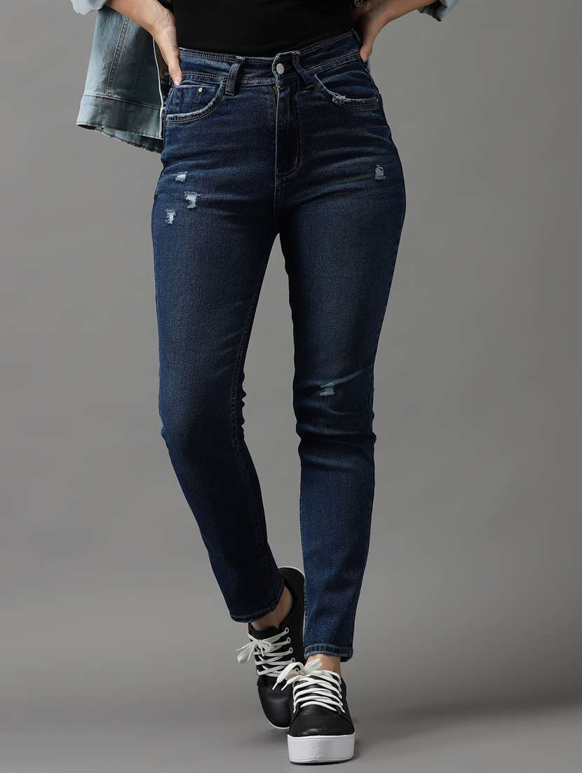 women's distress slim fit jeans - 18531083 -  Standard Image - 1