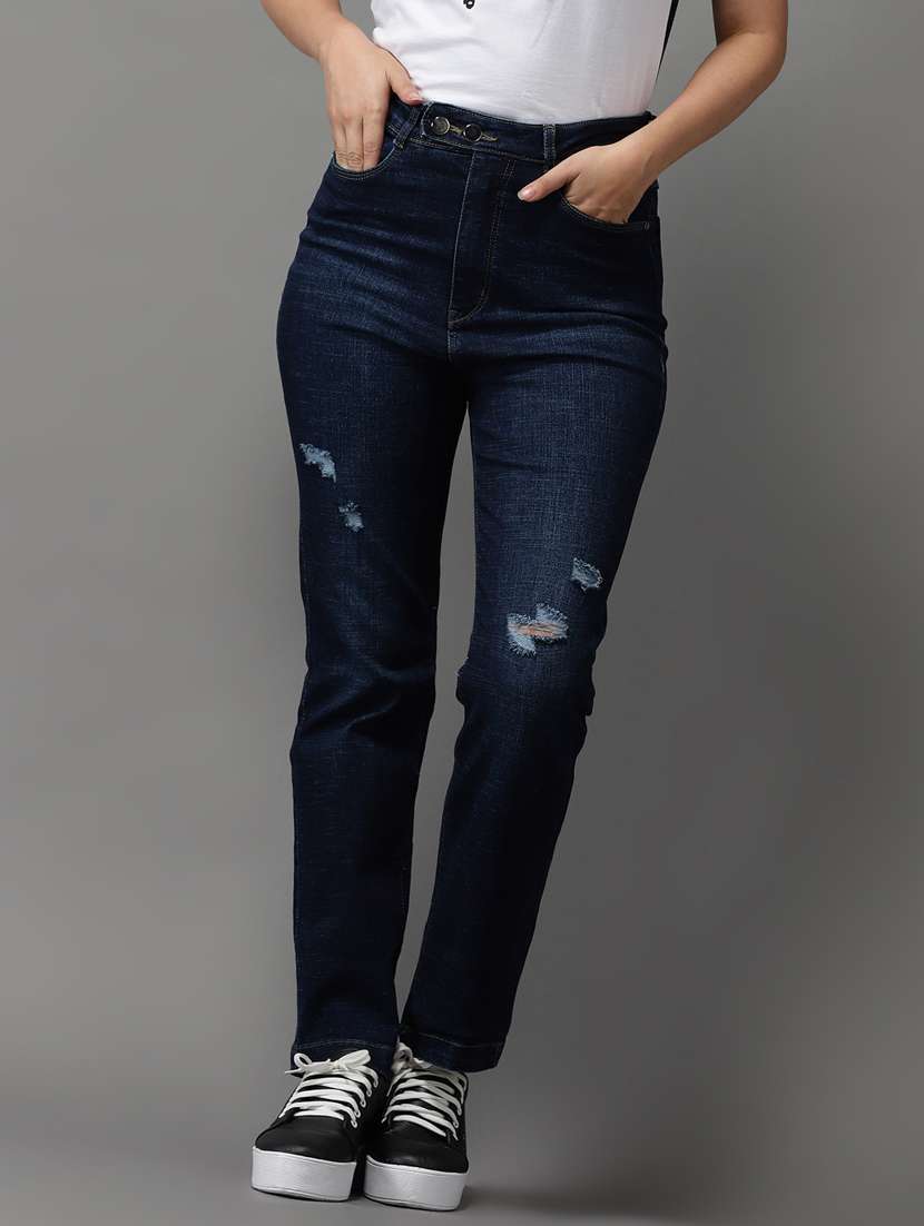 women's distress slim fit jeans