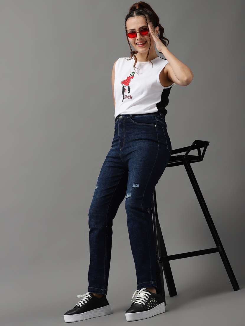 women's distress slim fit jeans - 18531089 -  Standard Image - 4