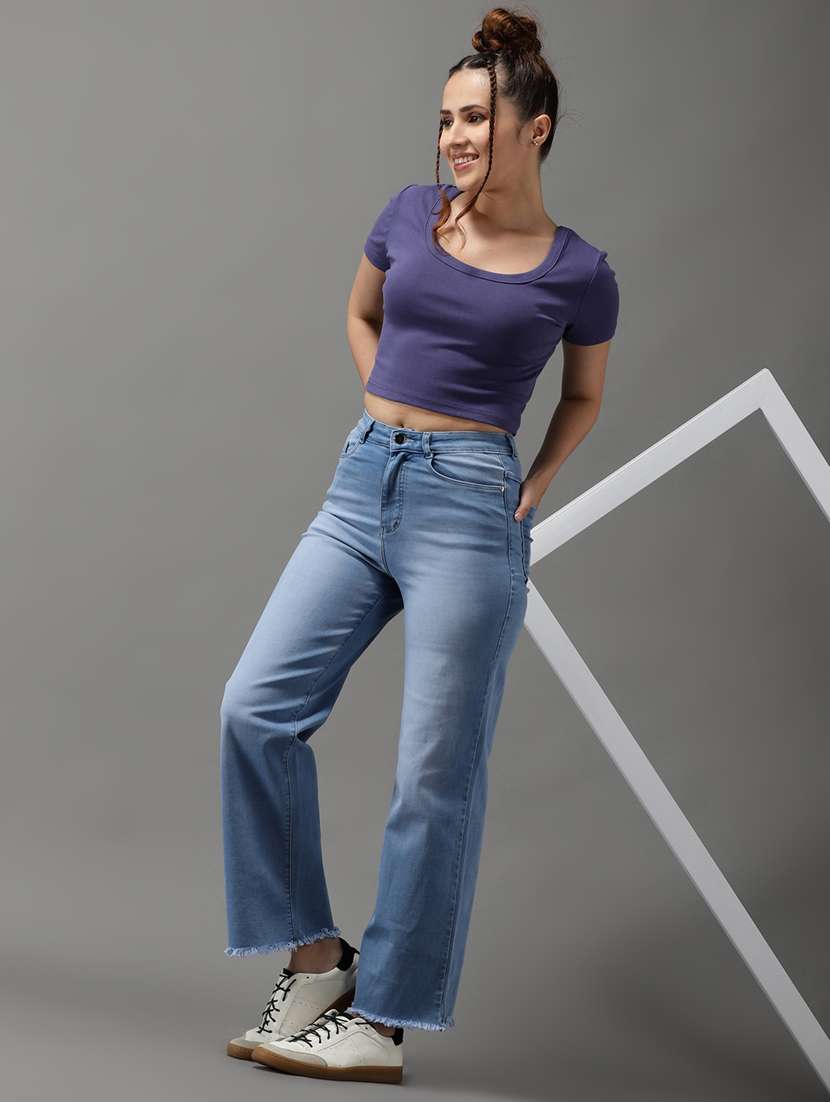 women's plain straight fit jeans - 18531090 -  Standard Image - 4