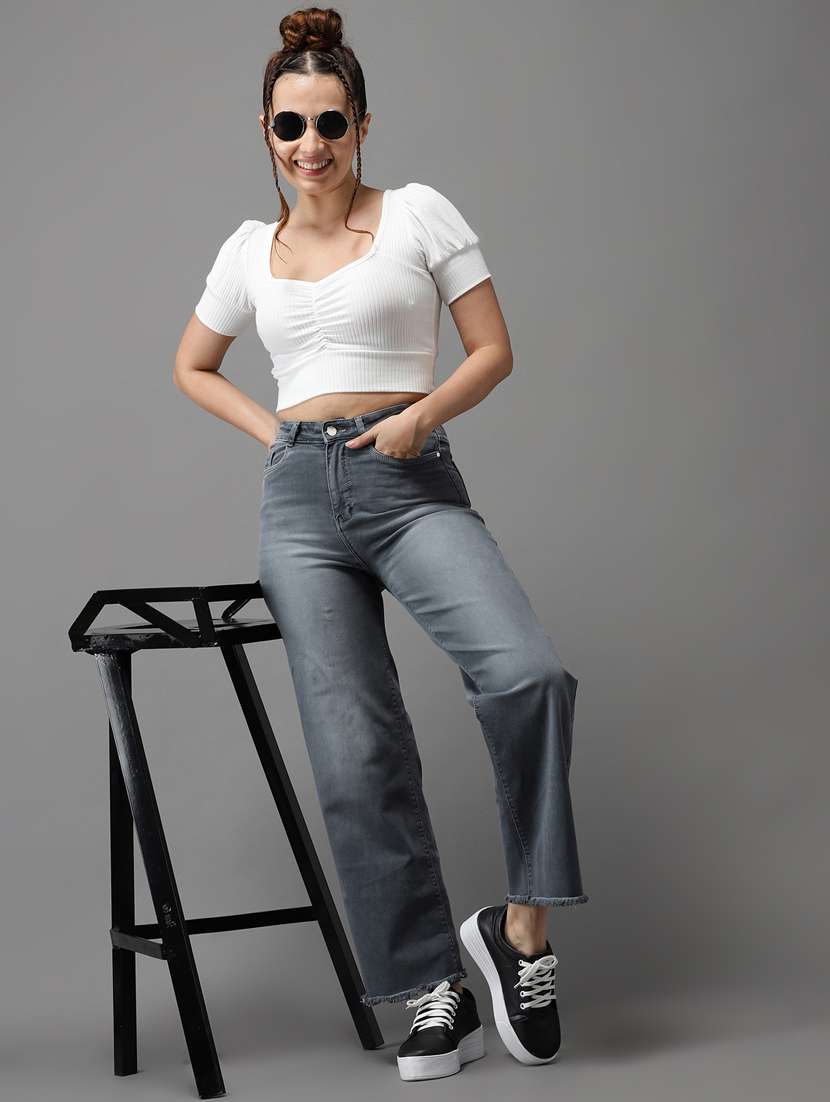 women's plain straight fit jeans - 18531091 -  Standard Image - 4
