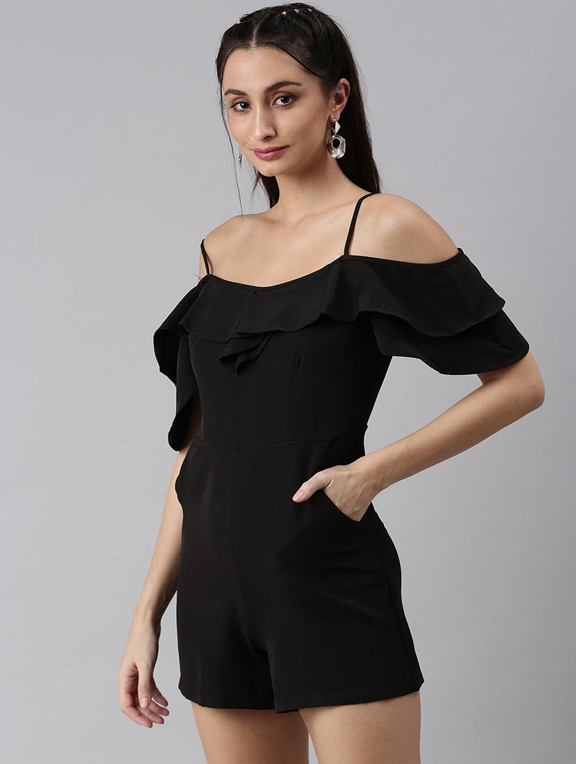 cold shoulder solid romper - 18531242 -  Standard Image - 1