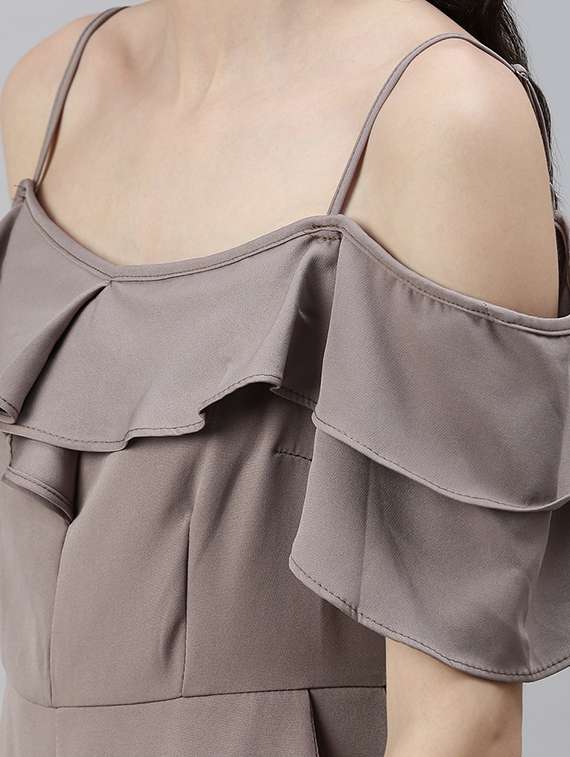 cold shoulder solid romper - 18531243 -  Standard Image - 4