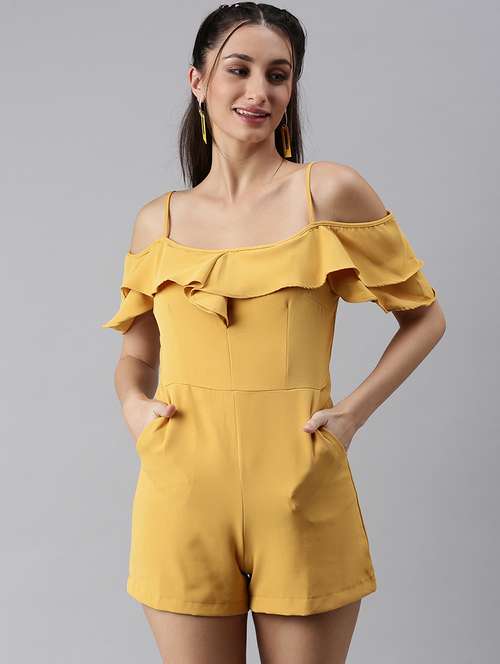 cold shoulder solid romper - 18531244 -  Standard Image - 0