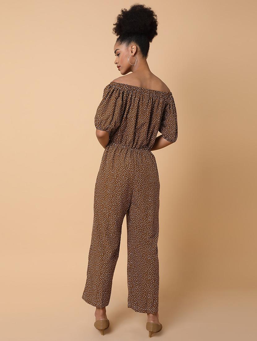 off shoulder printed jumpsuit - 18531250 - Standard Image - 4
