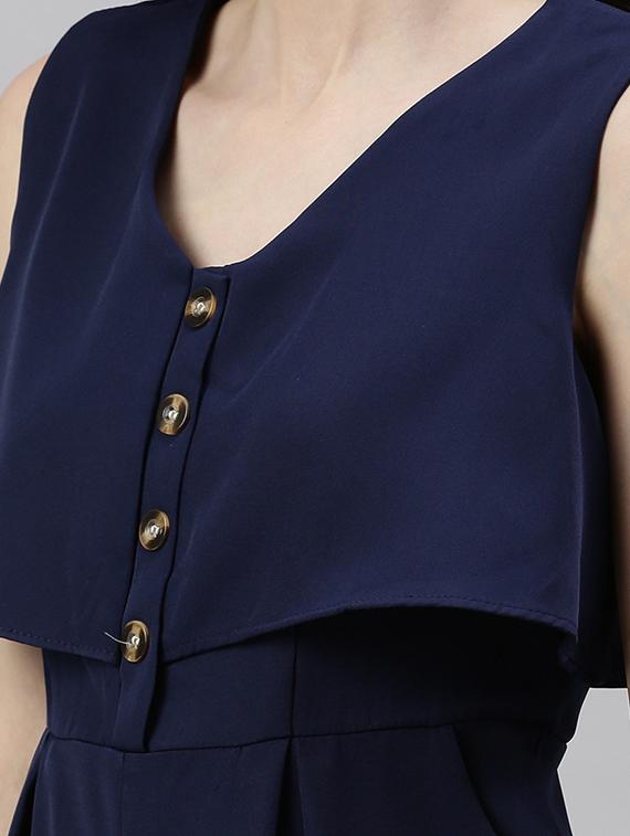 v-neck solid romper - 18531253 - Standard Image - 4