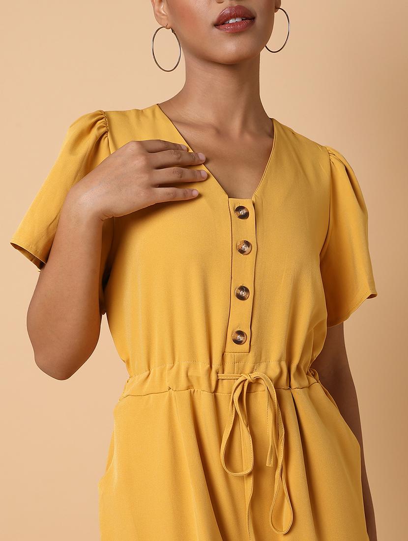 drawstring waist solid full leg jumpsuit - 18531255 - Standard Image - 6