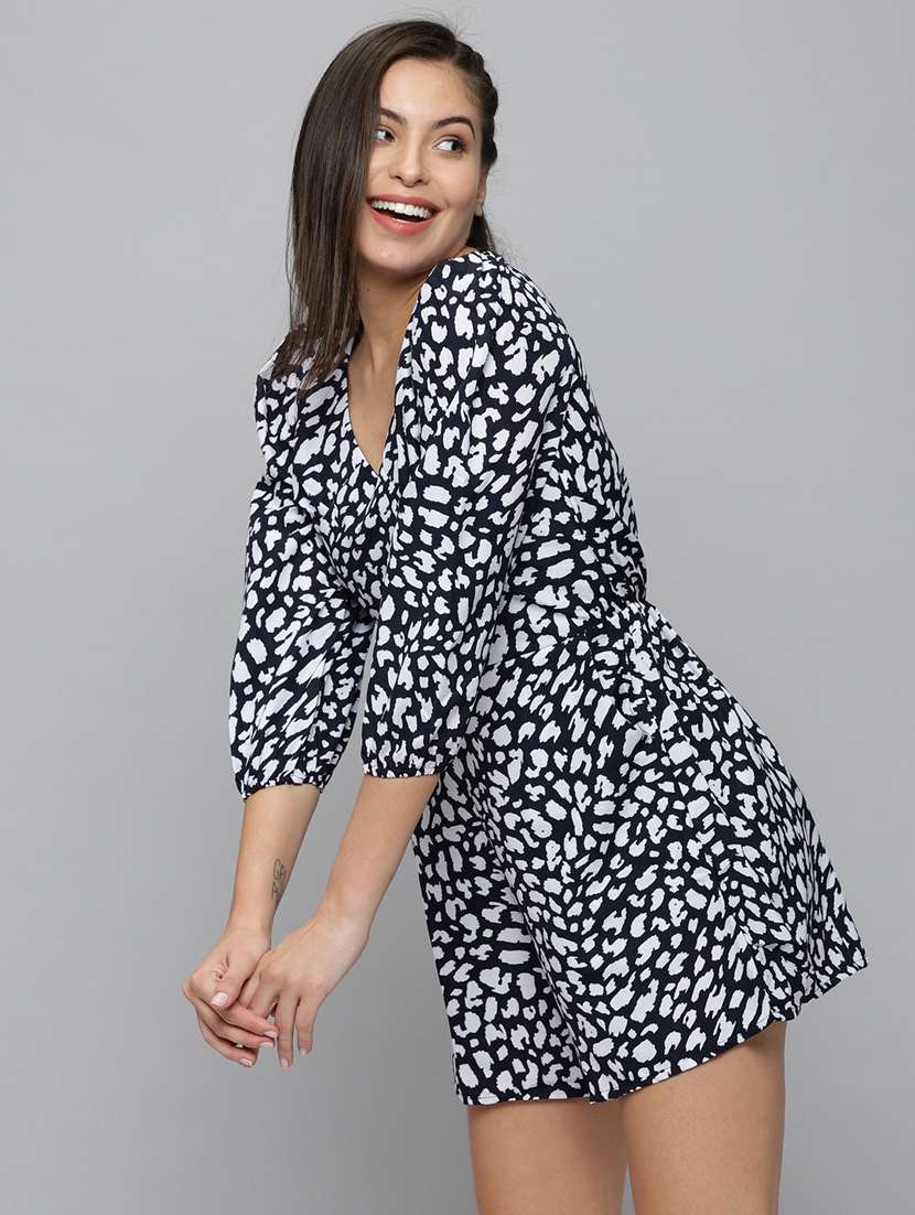 v-neck animal print romper  - 18531273 -  Standard Image - 1