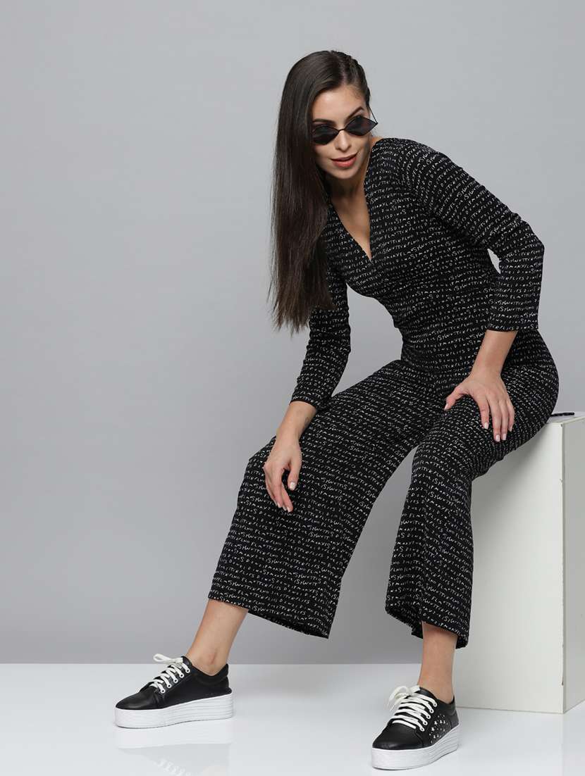 v-neck printed full leg jumpsuit - 18531280 -  Standard Image - 4