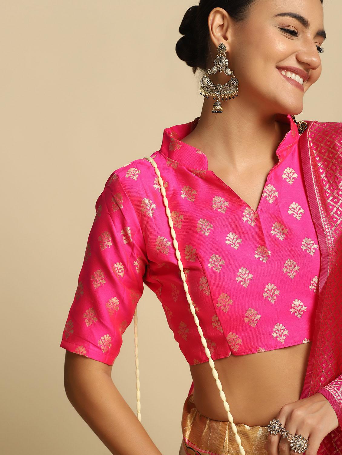 jacquard work semi-stitched lehenga choli with dupatta - 18531608 - Standard Image - 4