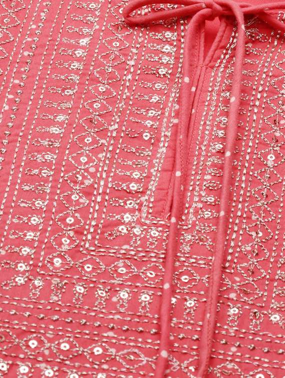 peach printed tiered ethnic dress - 18532083 -  Standard Image - 4