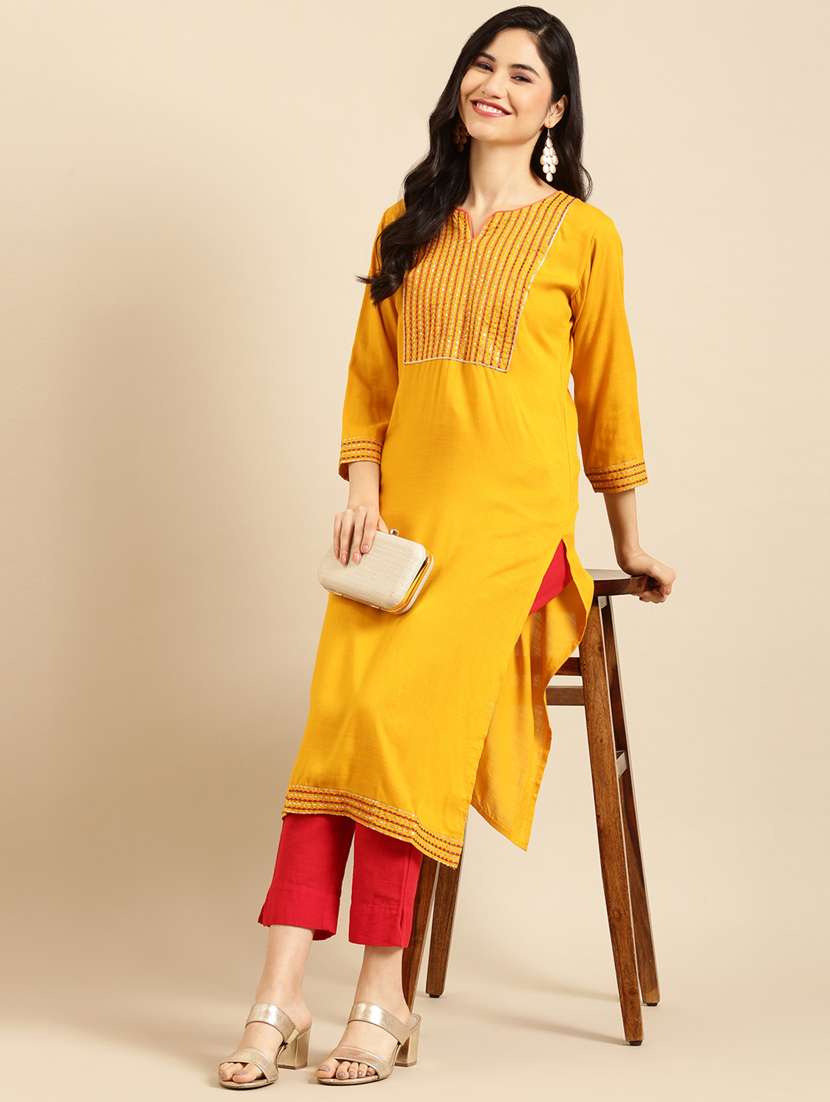 women's straight kurta - 18532099 - Standard Image - 1