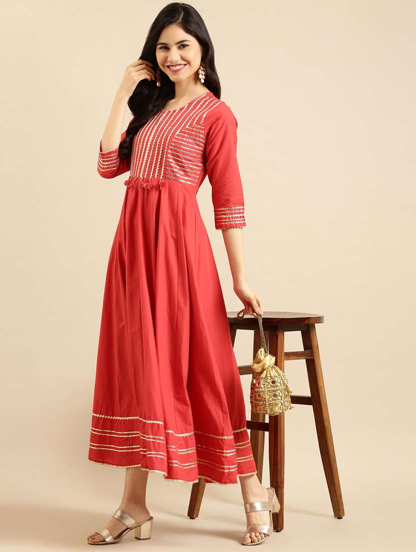gota work anarkali ethnic dress - 18532105 -  Standard Image - 1