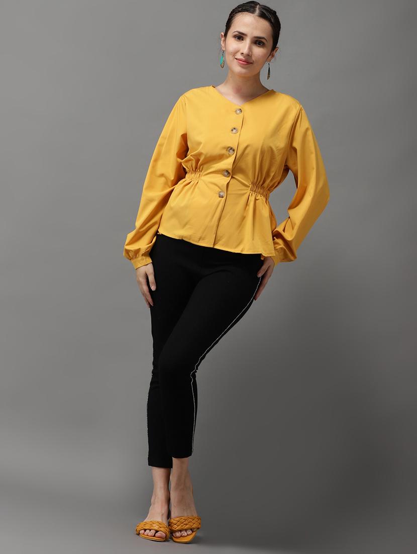women's peplum v neck top - 18532186 - Standard Image - 4