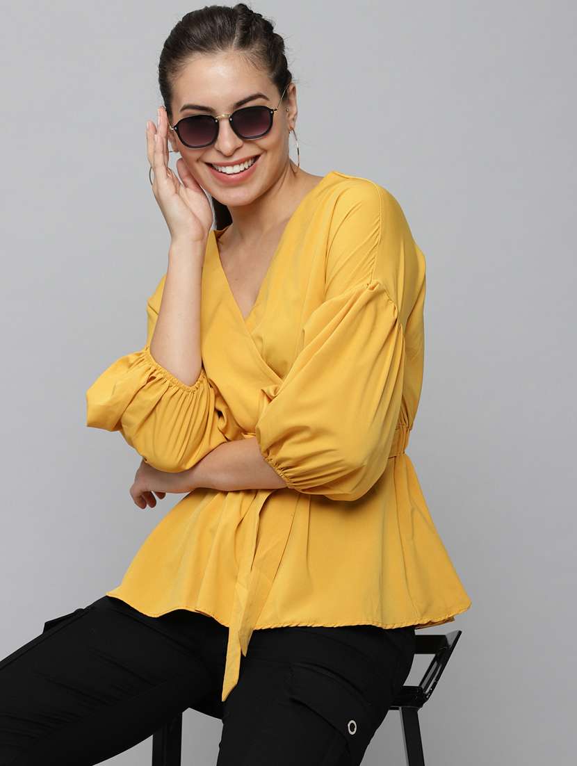 women's peplum v neck top - 18532191 -  Standard Image - 1