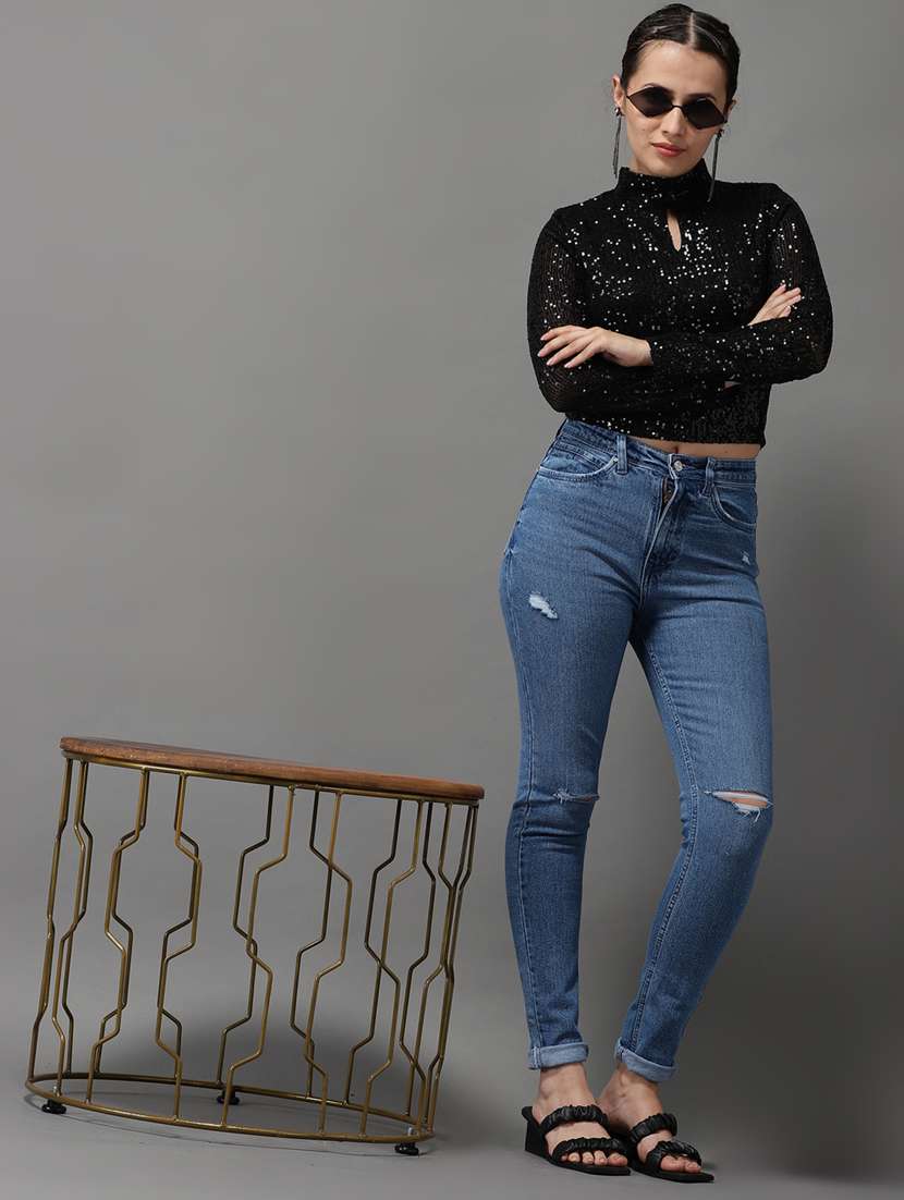 long sleeved embellished top  - 18532193 -  Standard Image - 4