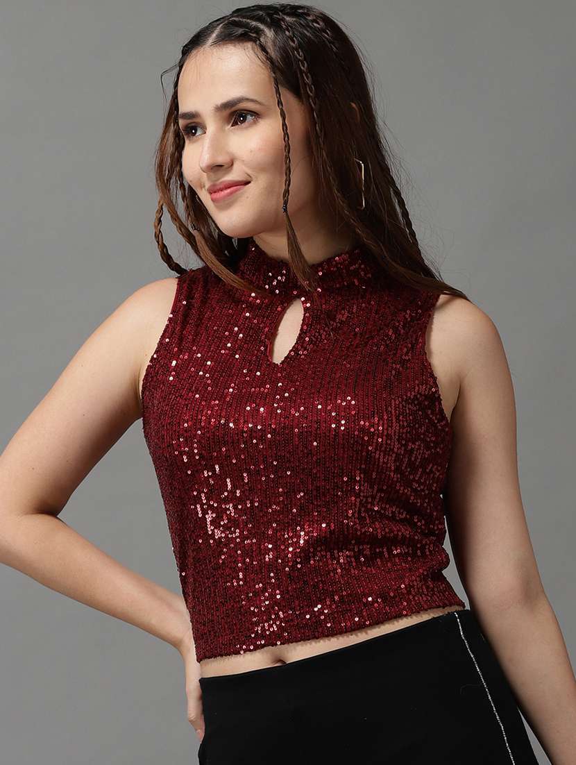 key hole neck embellished top  - 18532196 -  Standard Image - 1