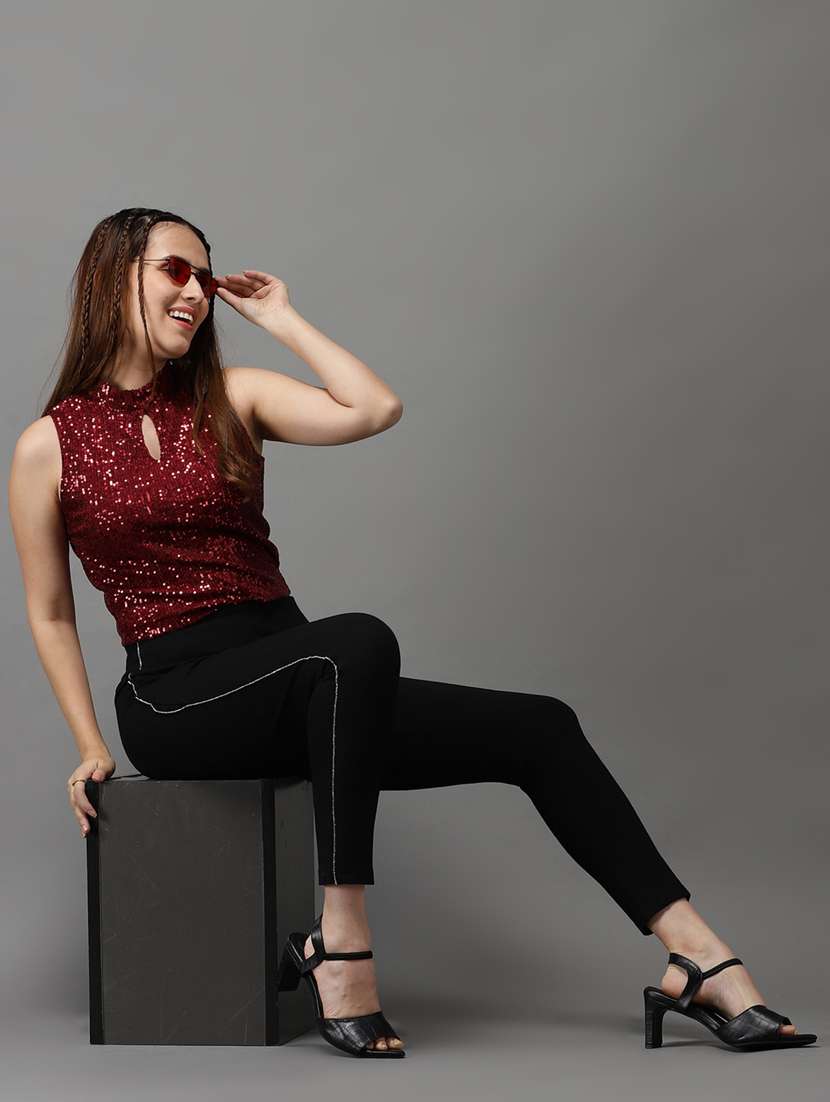 key hole neck embellished top  - 18532196 -  Standard Image - 4