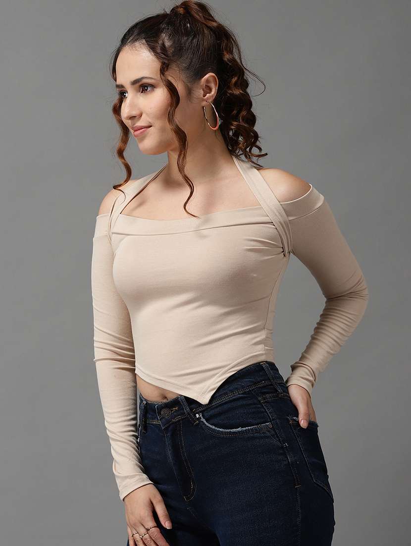 women's crop halter neck top - 18532219 -  Standard Image - 1