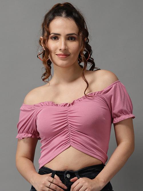 women's crop sweetheart neck top - 18532229 - Standard Image - 0
