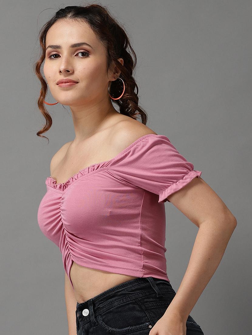 women's crop sweetheart neck top - 18532229 - Standard Image - 1