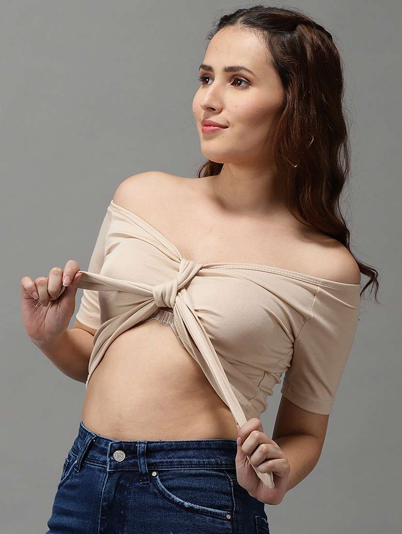 women's crop off shoulder top - 18532243 -  Standard Image - 1