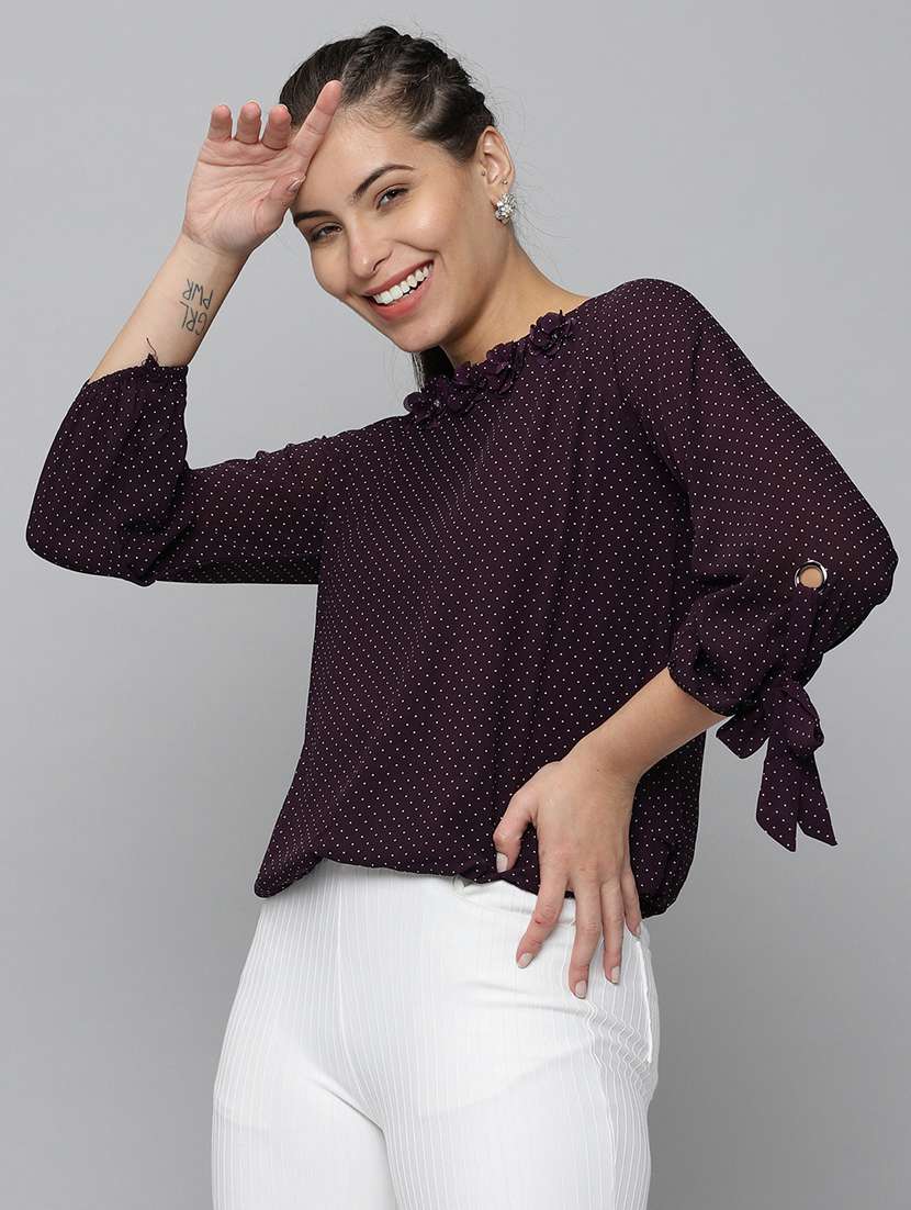 women's crop round neck top - 18532268 -  Standard Image - 1