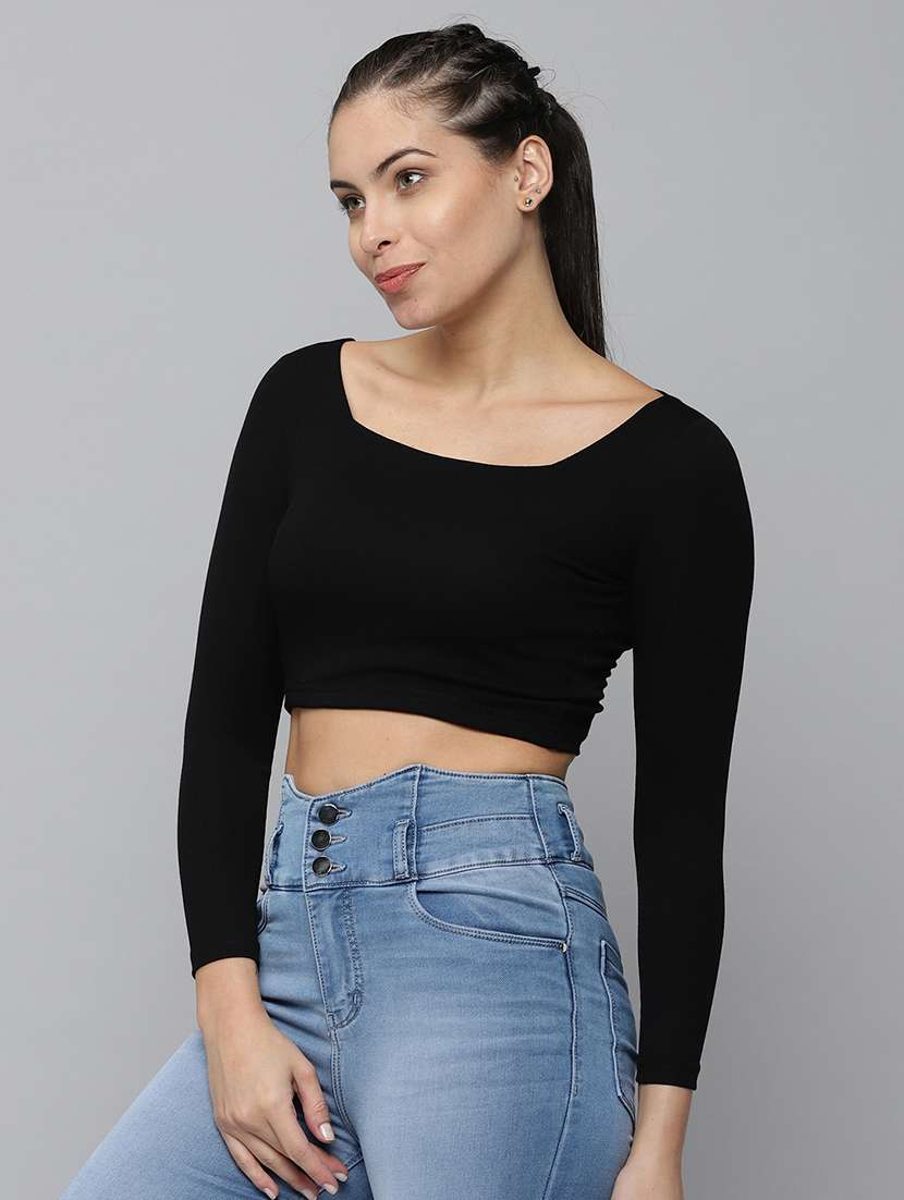 women's crop square neck top - 18532271 -  Standard Image - 1