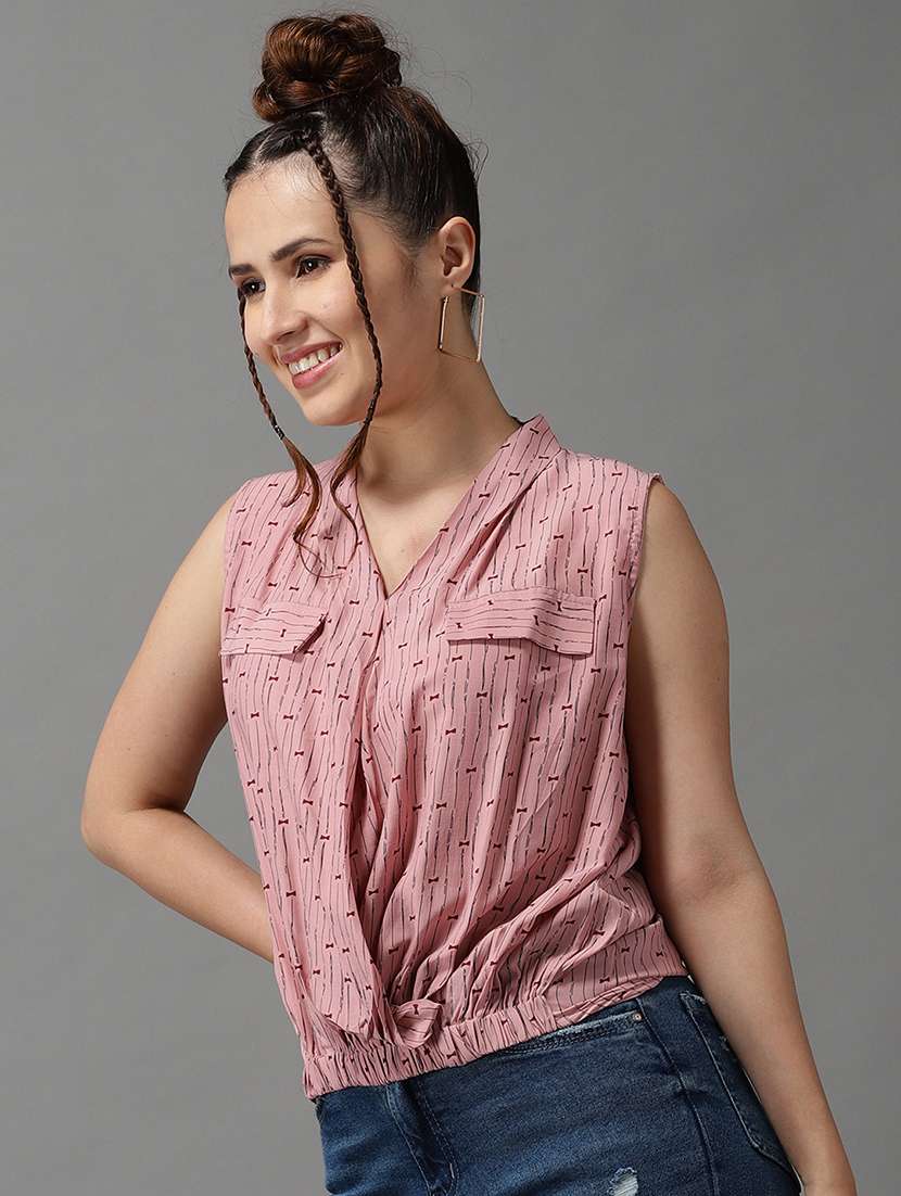 women's blouson v neck top - 18532280 -  Standard Image - 1