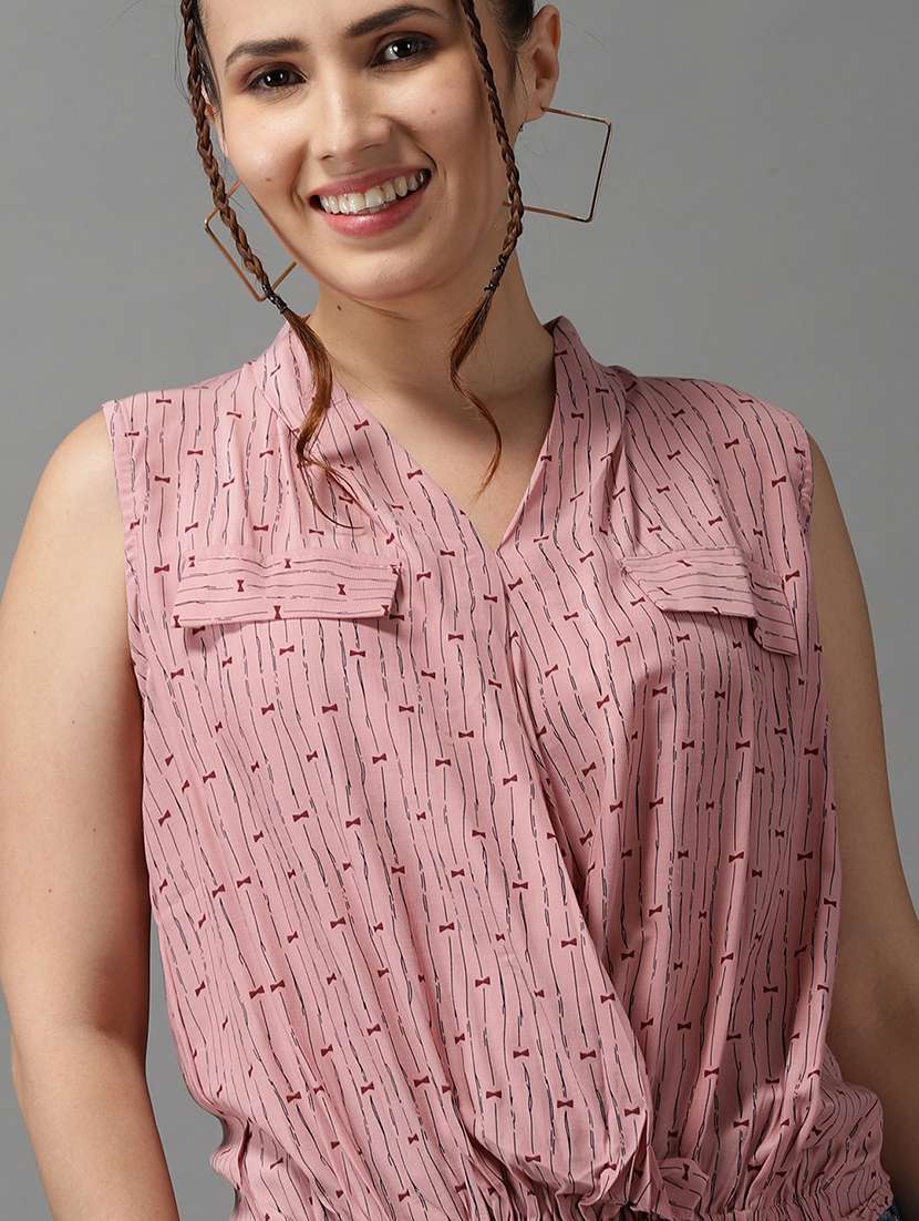 women's blouson v neck top - 18532280 -  Standard Image - 4