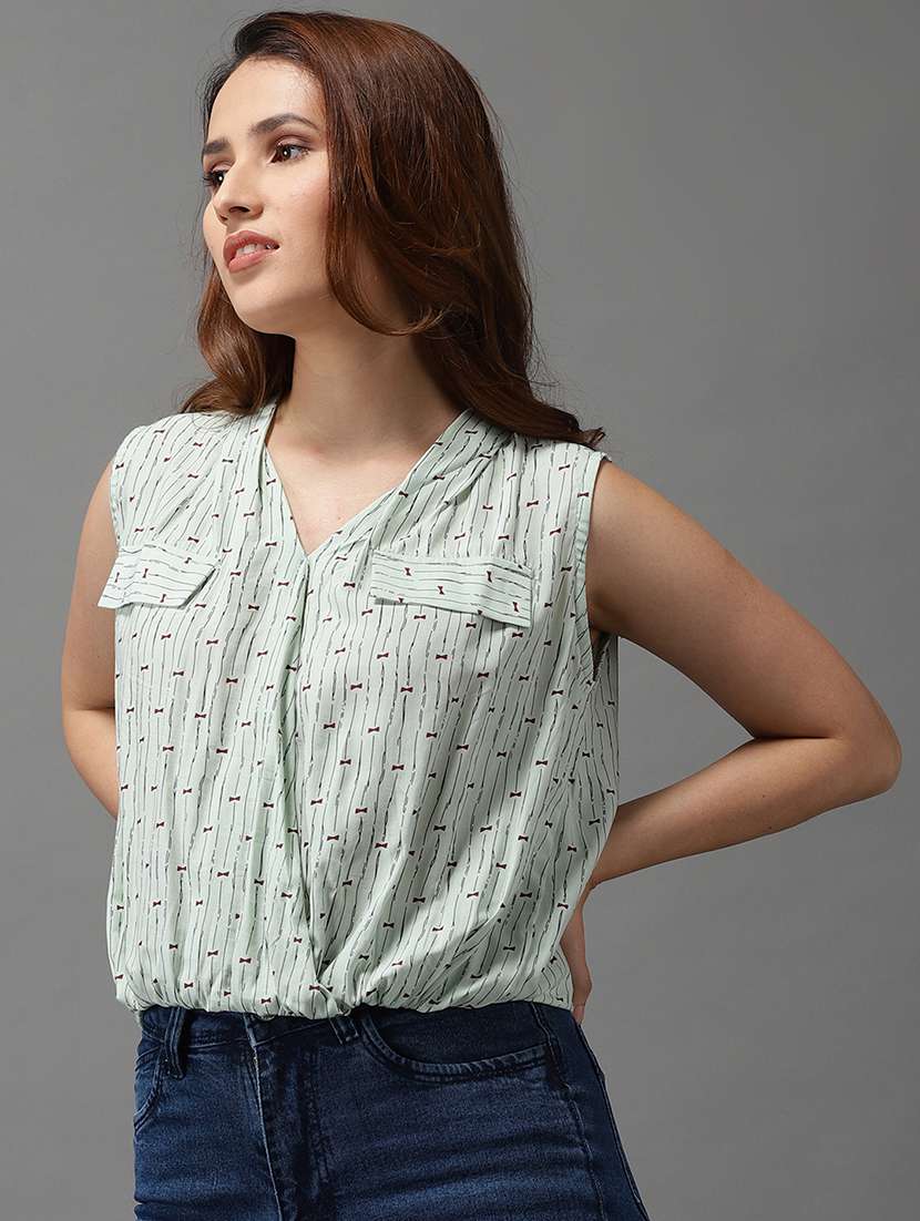 women's crop v neck top - 18532281 -  Standard Image - 1