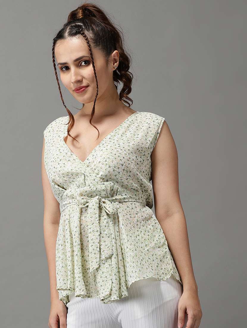women's peplum v neck top - 18532291 -  Standard Image - 1