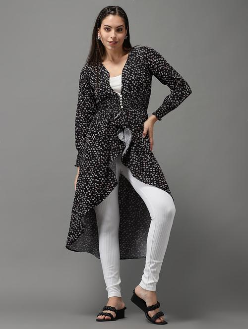 women's high-low v neck top - 18532295 - Standard Image - 0