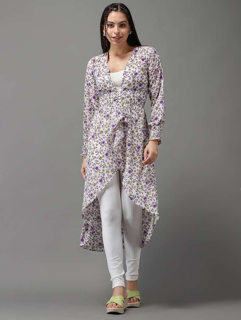 women's high-low v neck top