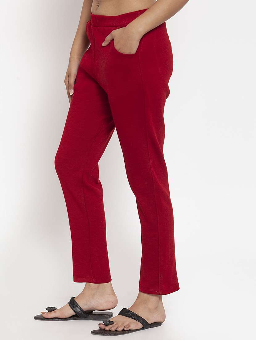 women solid ankle length pants - 18532653 -  Standard Image - 1