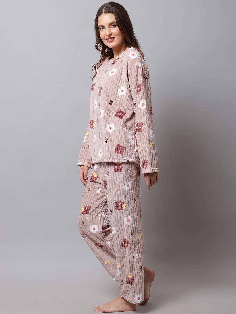 round neck printed nightwear pyjama set  - 18532735 -  Standard Image - 1