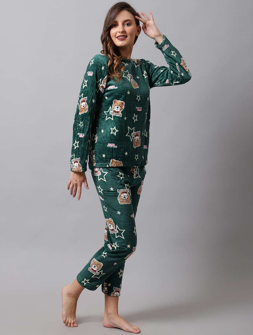 round neck printed nightwear payjama set  - 18532741 -  Standard Image - 1