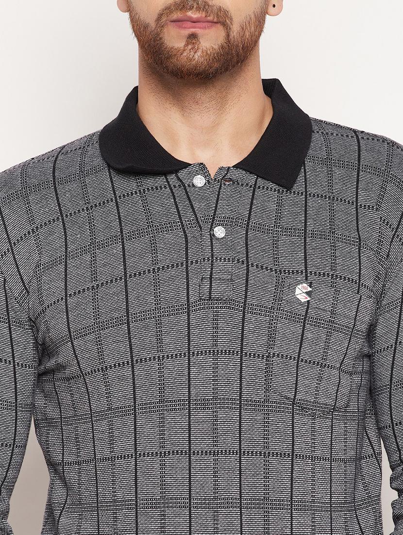 men checkered long sleeved polo t-shirt - 18532864 - Standard Image - 4