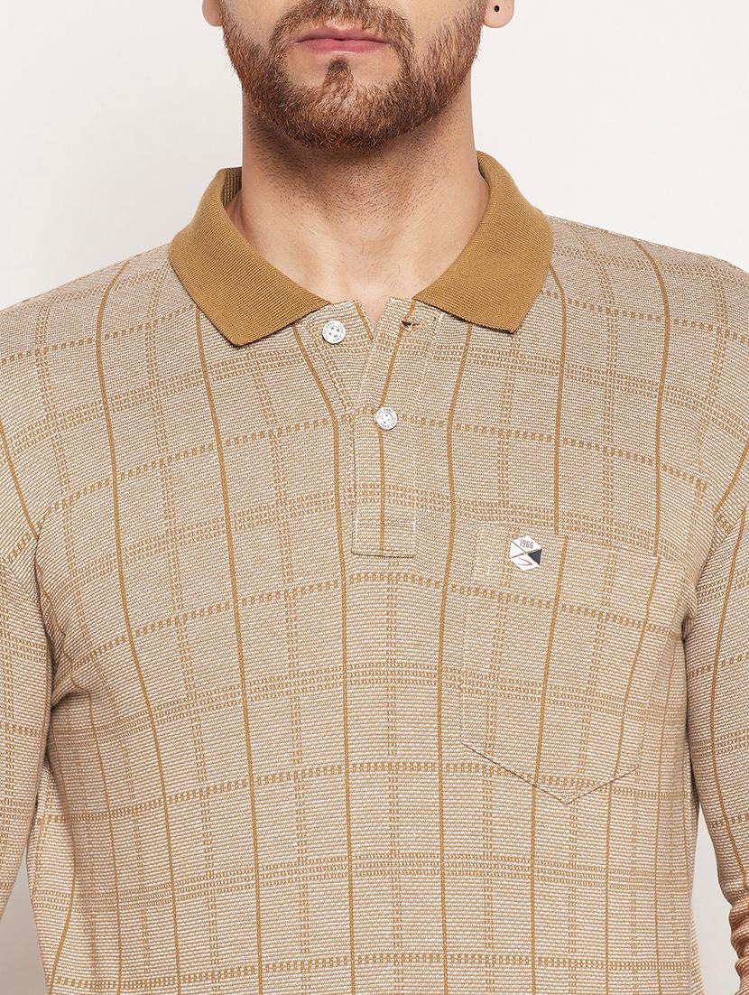 long sleeved checkered polo t-shirt - 18532865 - Standard Image - 4