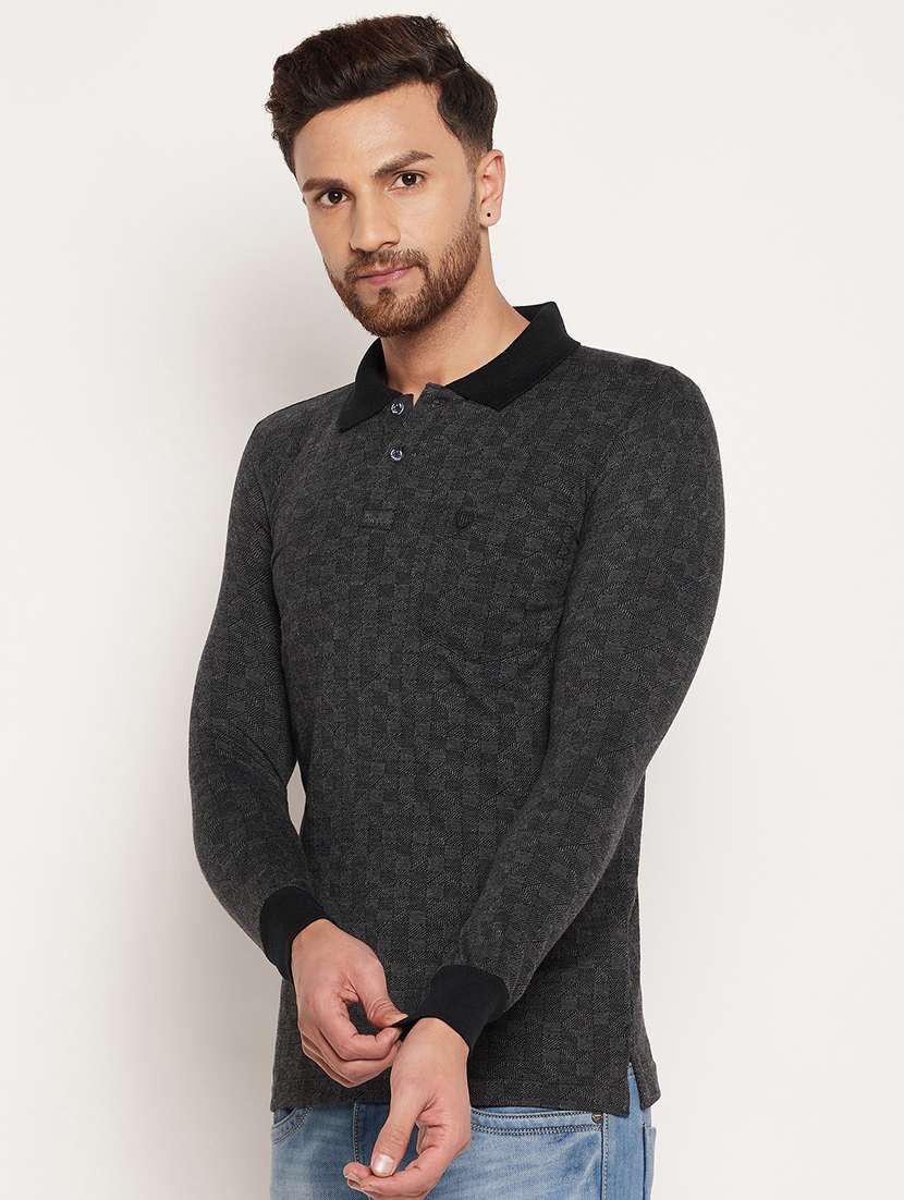 long sleeved printed polo t-shirt - 18532866 - Standard Image - 1