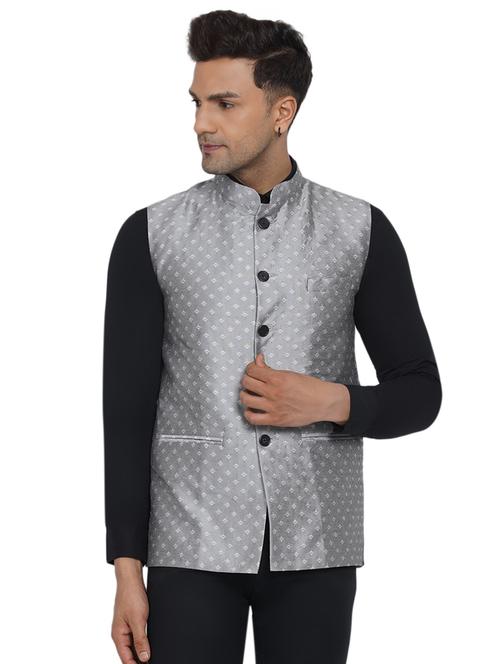 self design nehru jacket - 18532889 - Standard Image - 0
