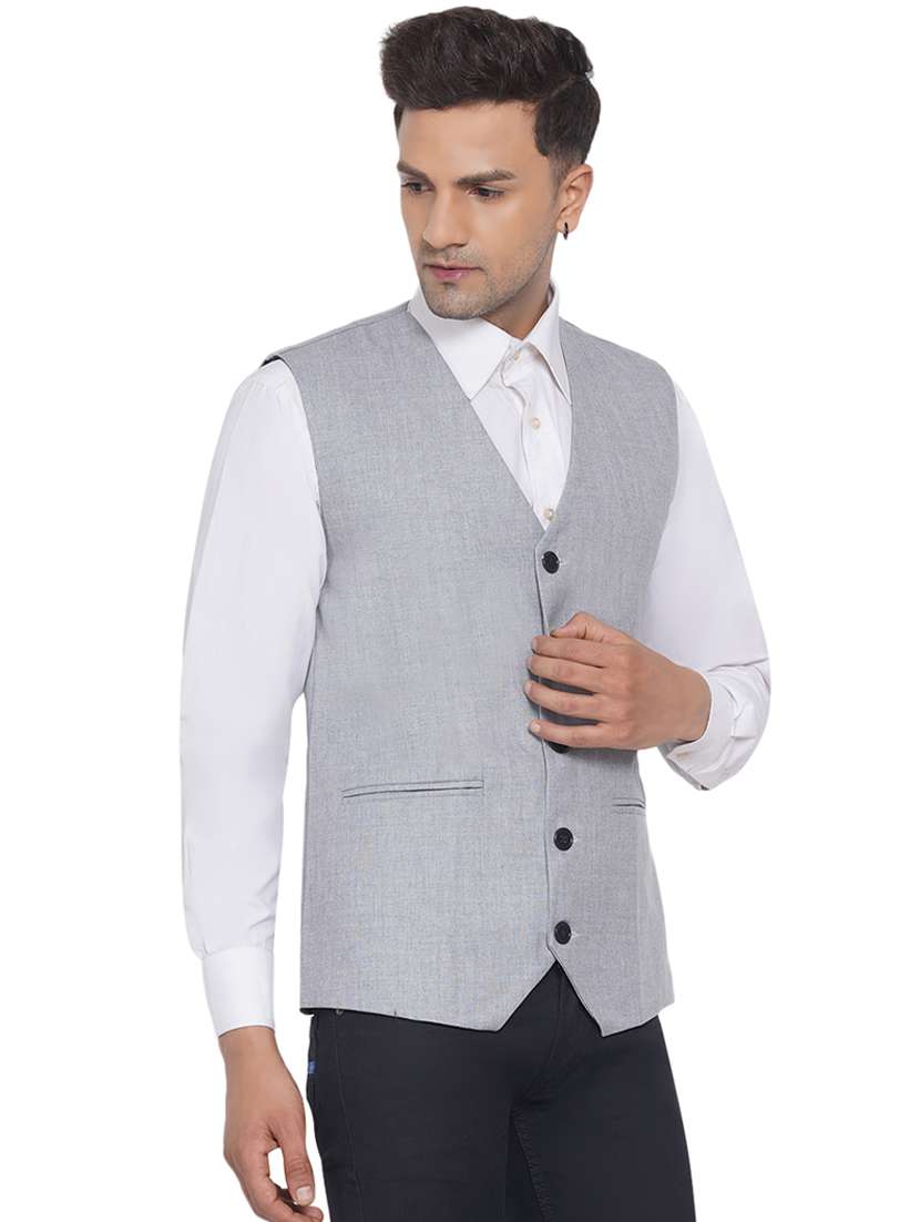 overlapping neck nehru jacket - 18532902 -  Standard Image - 1