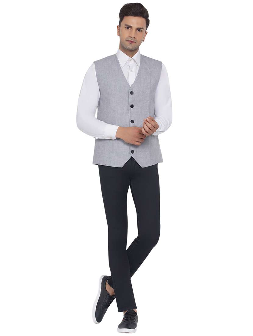 overlapping neck nehru jacket - 18532902 -  Standard Image - 4