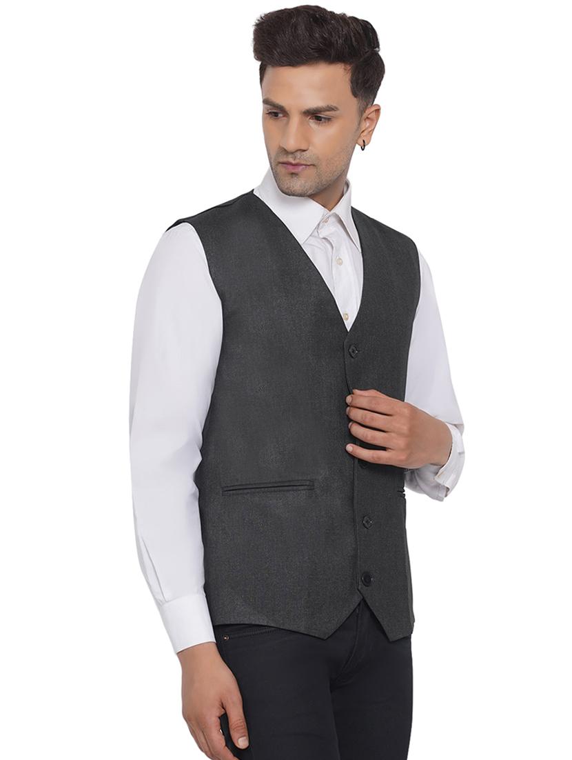 overlapping neck nehru jacket - 18532904 - Standard Image - 1