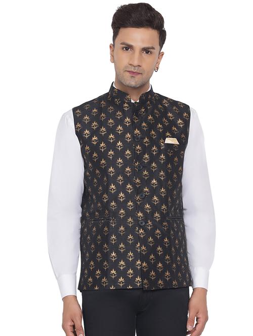 printed nehru jacket - 18532912 - Standard Image - 0